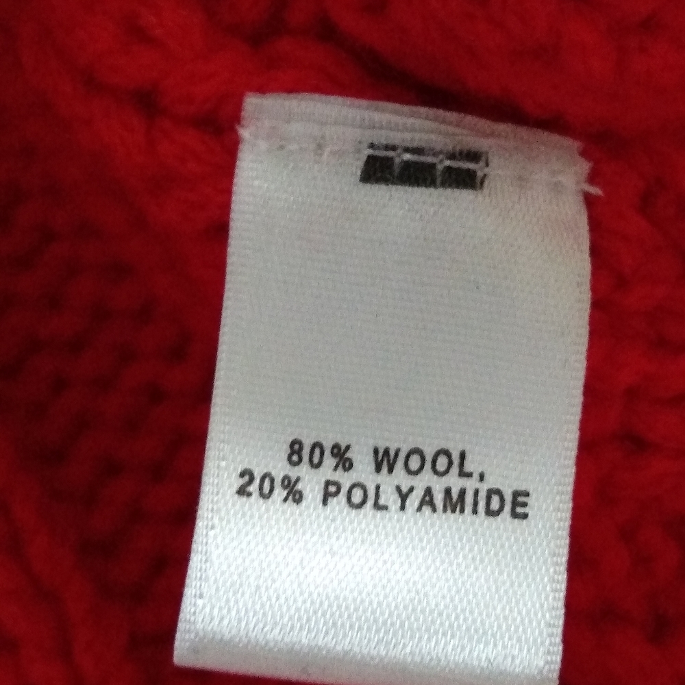 St John wool aran cable knit red cardigan - Picture 3 of 10
